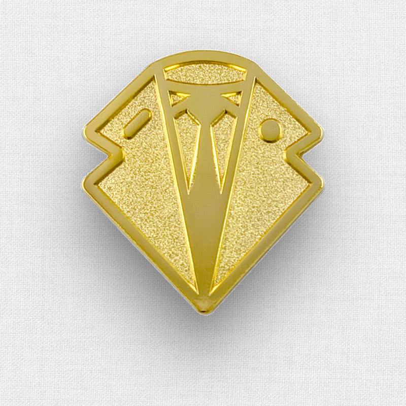 Gold die struck pin