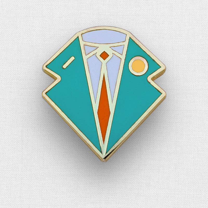 Hard enamel pin with gold metal