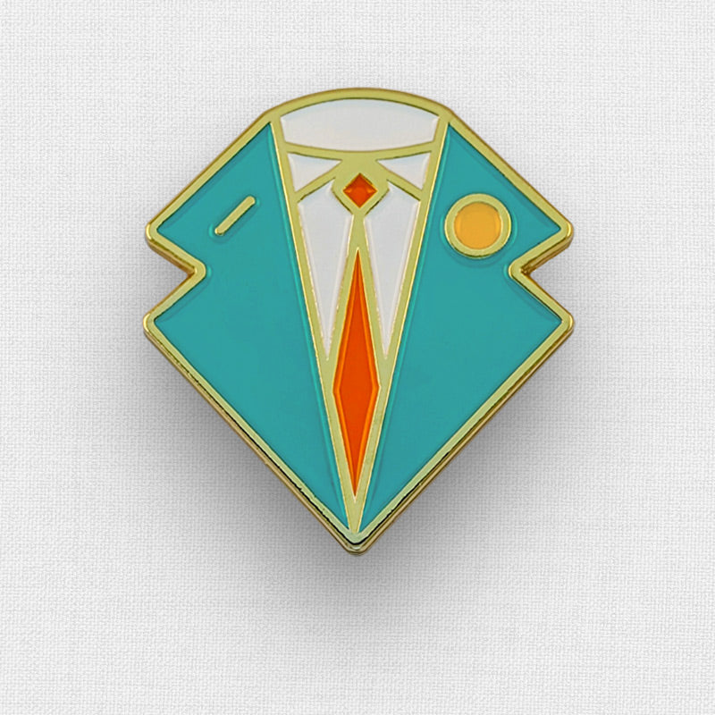 Soft enamel pin with gold edges